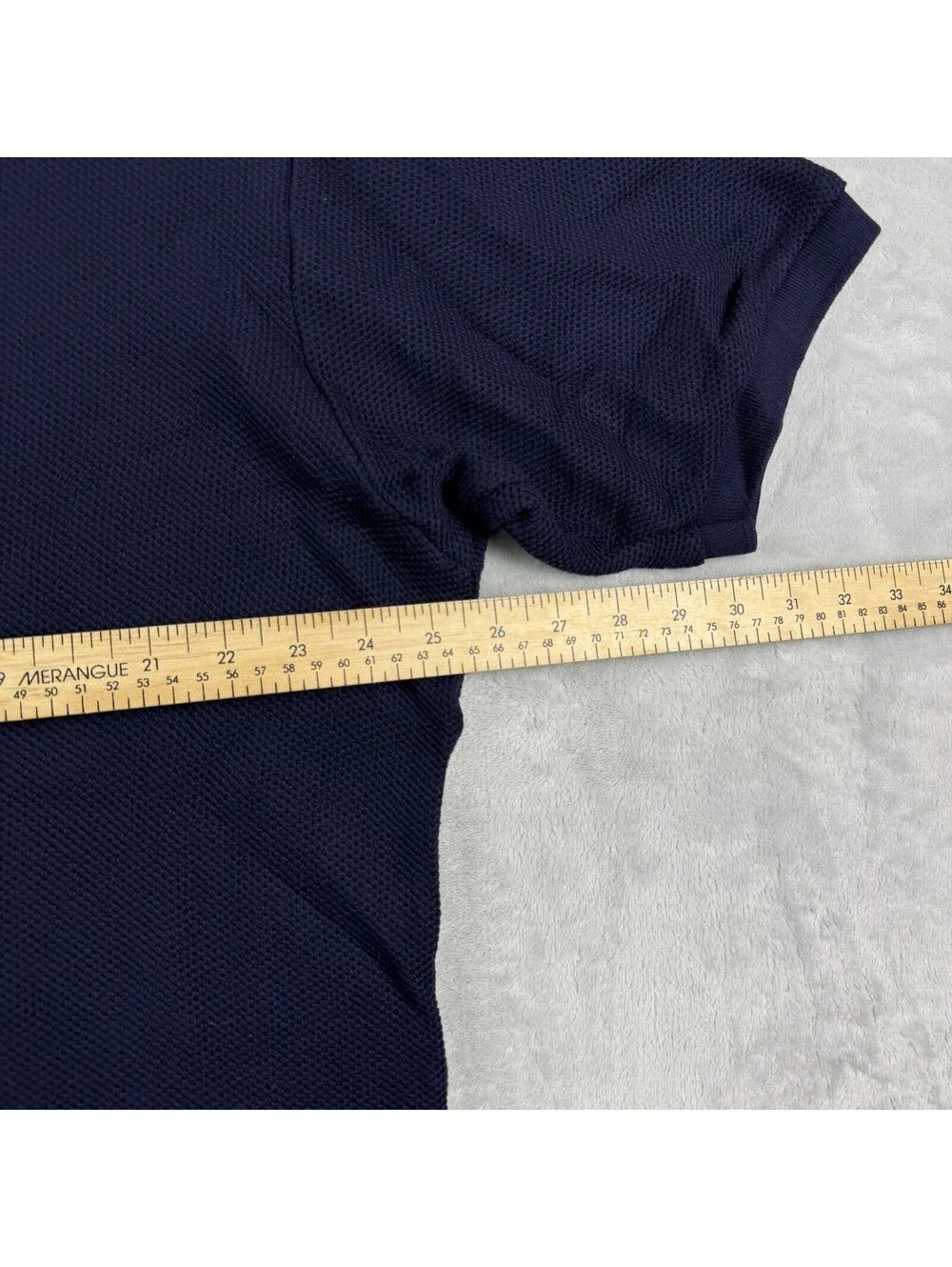 Polo Ralph Lauren Navy Textured Short Sleeve Polo Shirt Men XXL Contrast Collar